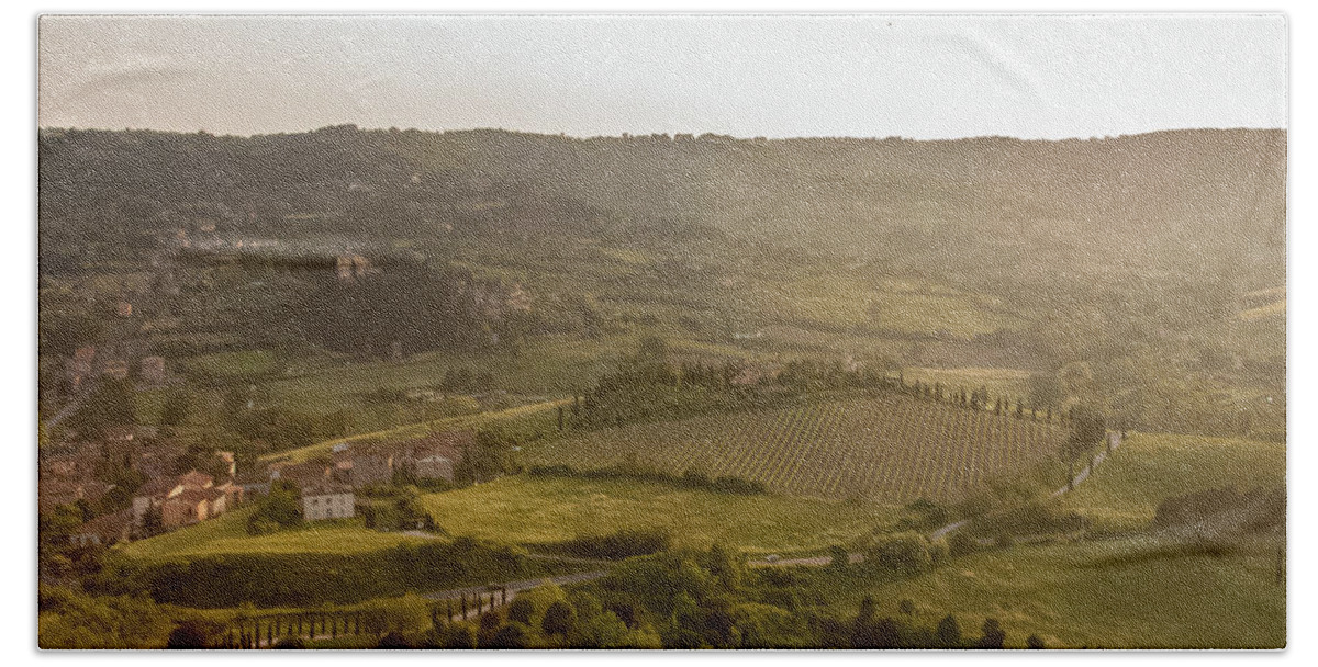Farm Hand Towel featuring the photograph View from Orvieto by Kathleen McGinley