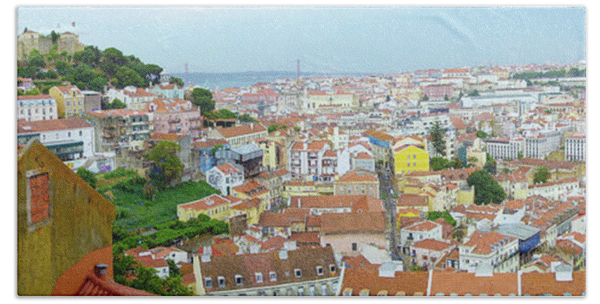 Lisbon Bath Towel featuring the photograph View of Lisbon by Patricia Schaefer