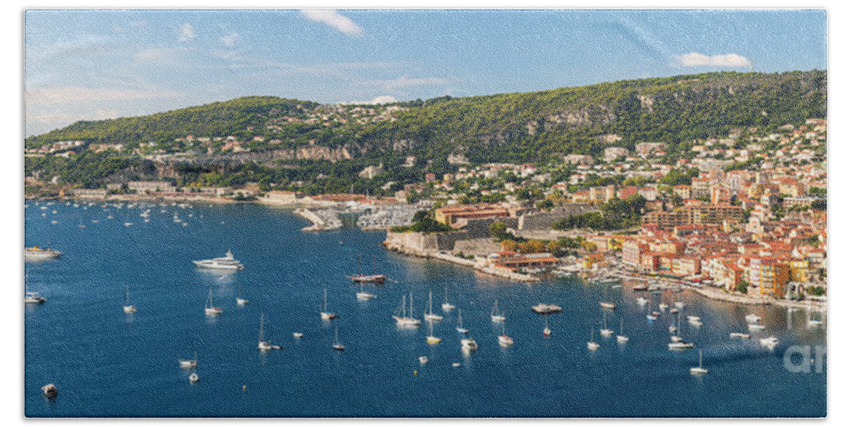 Villefranche-sur-mer Bath Towel featuring the photograph French Riviera panorama by Elena Elisseeva