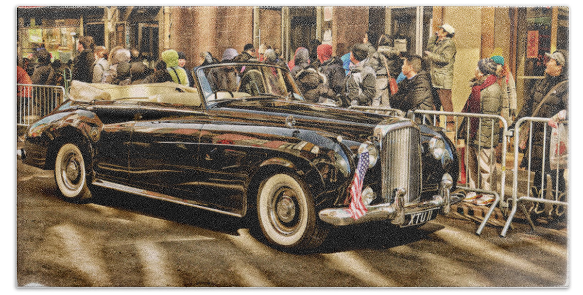 Vintage Hand Towel featuring the photograph Vintage Bentley Convertible by Mike Martin
