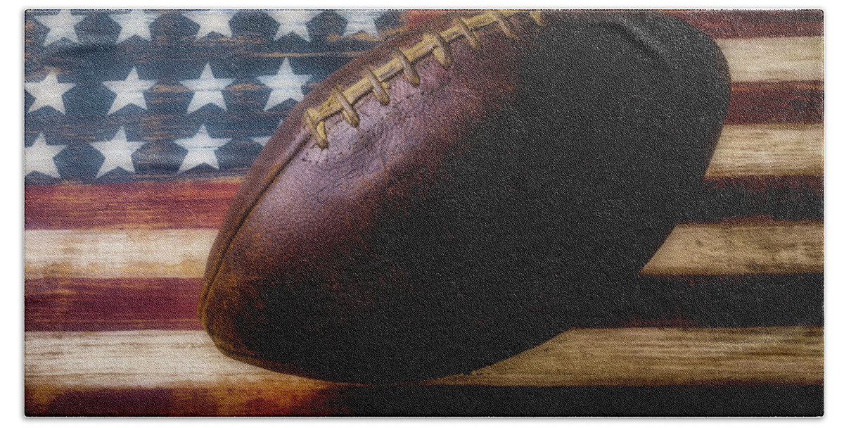 Football Bath Towel featuring the photograph Vintage Football by Garry Gay