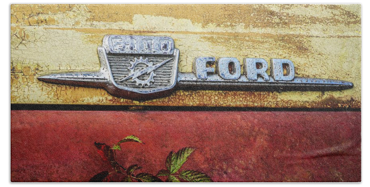 Ford Bath Towel featuring the photograph Vintage Ford Logo by Patrice Zinck
