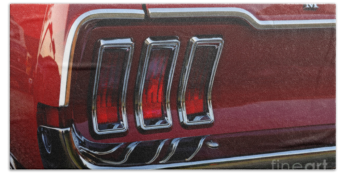 Vintage Bath Towel featuring the photograph Vintage Ford Mustang Taillight by Helmut Meyer zur Capellen