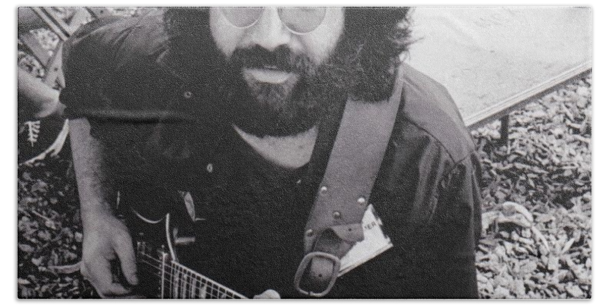 Jerry Garcia Bath Sheet featuring the photograph Vintage Jerry Garcia by Pd