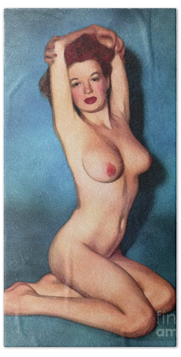 Vintage Nude Pinup Bath Towel by Esoterica Art Agency - Pixels