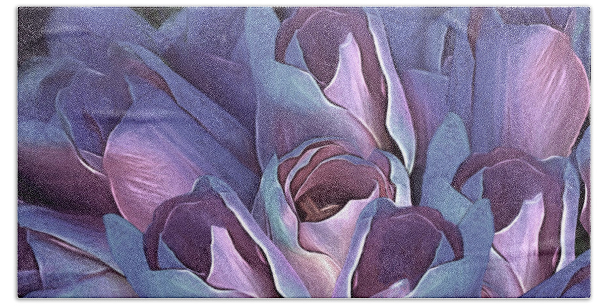 Flower Hand Towel featuring the digital art Vintage Still Life Bouquet - 2 by OLena Art