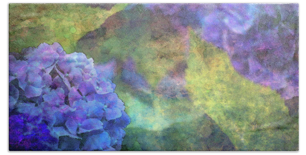 Violet Bath Towel featuring the photograph Violet Hydrangea 3637 IDP_2 by Steven Ward