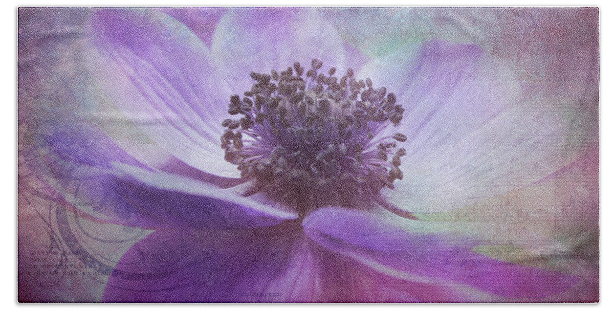 Flower Bath Towel featuring the photograph Vision de Violette by Jessica Brawley
