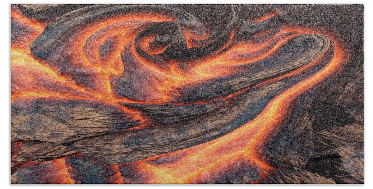 Volcano Hand Towel featuring the digital art Volcano by Maye Loeser