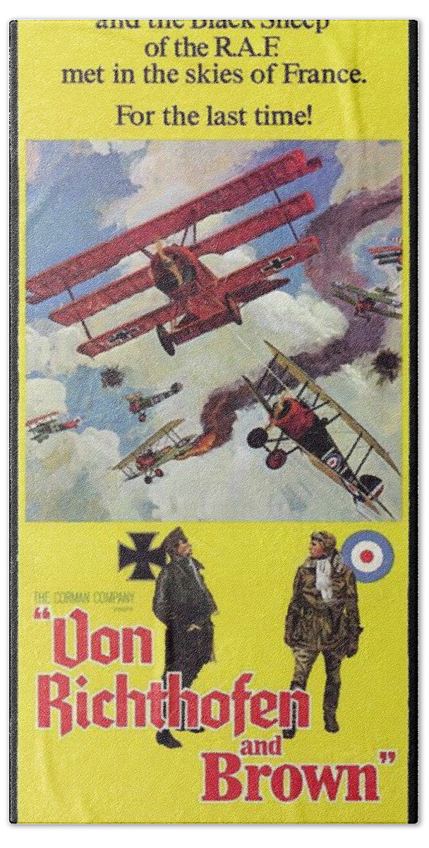 Von Richthofen And Brown Theatrical Poster 1971 Frame Added 2016 Bath Towel featuring the photograph Von Richthofen and Brown theatrical poster 1971 frame added 2016 by David Lee Guss