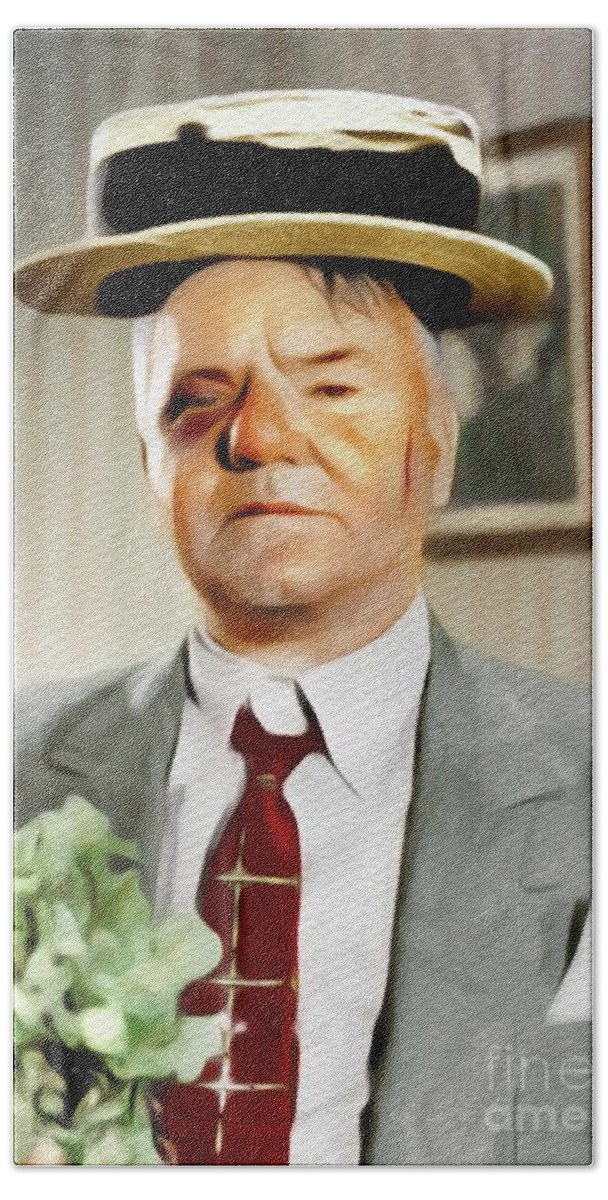 W. C. Fields Hand Towel featuring the painting W. C. Fields, Vintage Comedian by Esoterica Art Agency