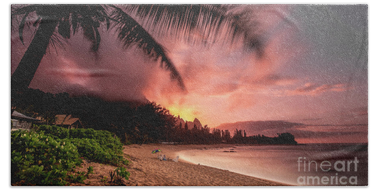 Wainiha Kauai Hawaii Bali Hai Sunset Hand Towel featuring the photograph Wainiha Kauai Hawaii Bali Hai Sunset by Dustin K Ryan