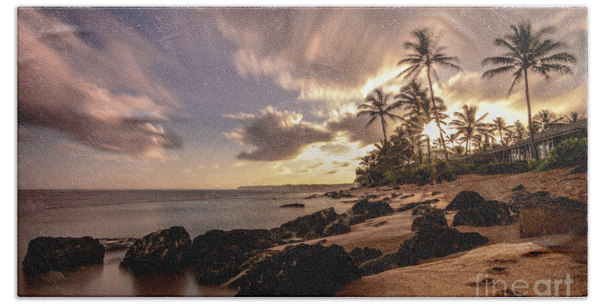 Wainiha Kauai Hawaii Sunrise Hand Towel featuring the photograph Wainiha Kauai Hawaii Sunrise by Dustin K Ryan