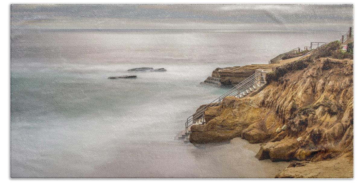 Beach Bath Towel featuring the photograph Walk down to the Mist by Peter Tellone