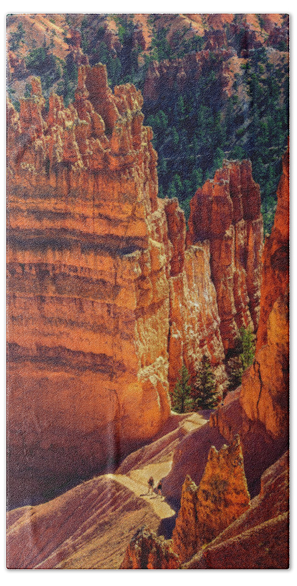 Bryce Canyon Hand Towel featuring the photograph Walking Among Giants by John Hight
