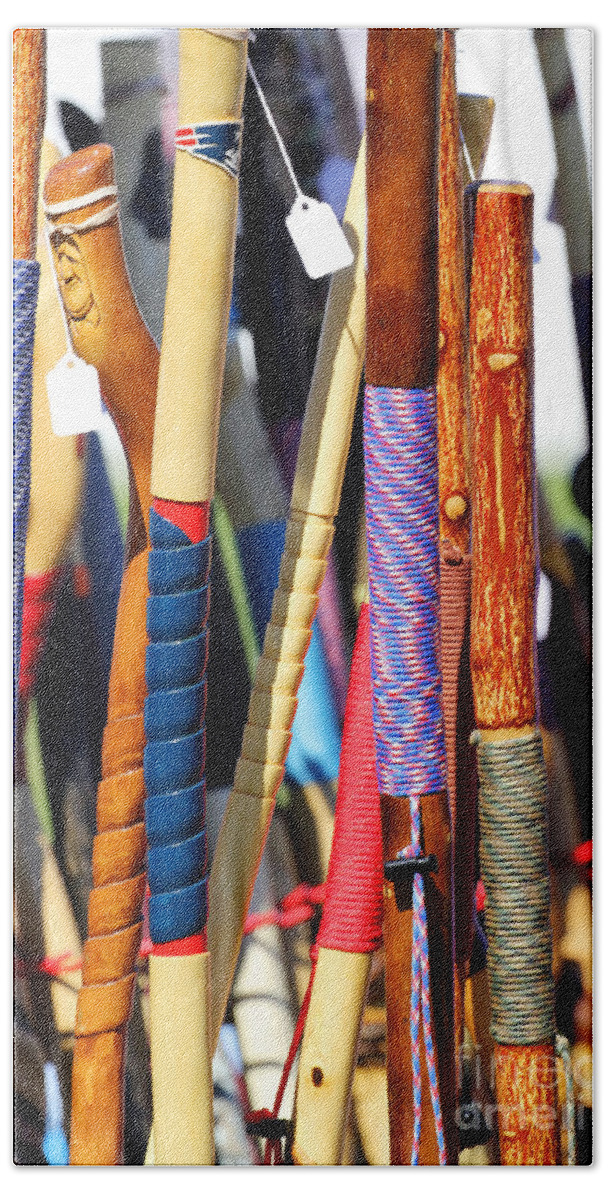 Canes Bath Towel featuring the photograph Walking Sticks by Jennifer Robin