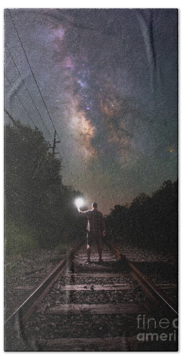 Railroad Hand Towel featuring the photograph Walking The Tracks by Michael Ver Sprill