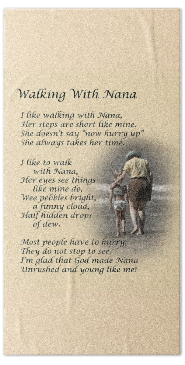 Walking With Nana Hand Towel featuring the photograph Walking With Nana by Dale Kincaid