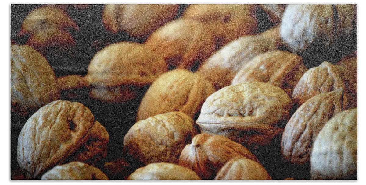 Walnuts Bath Towel featuring the photograph Walnuts Ready For Baking by Lesa Fine