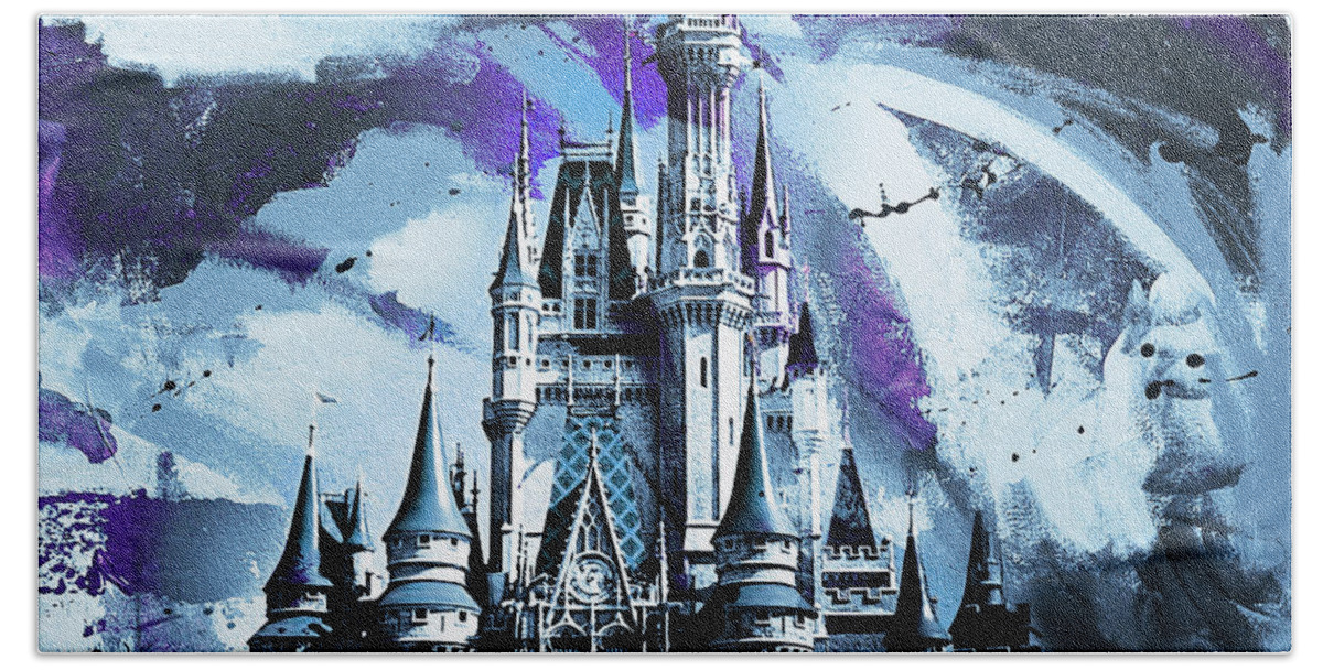 Walt Disney World Castle Hand Towel by Gull G - Pixels