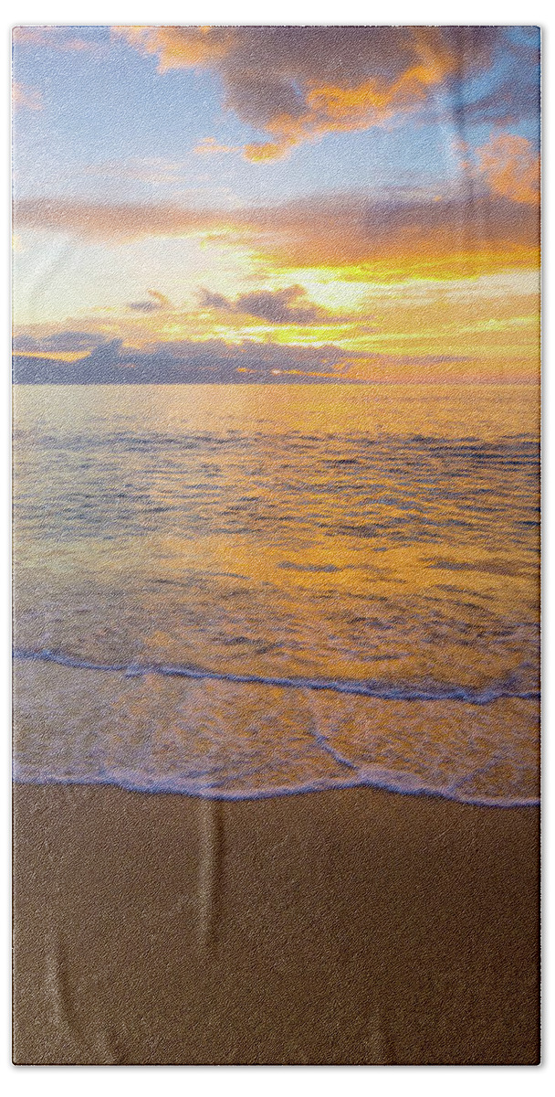 Sunset Bath Towel featuring the photograph Warm Ka'anapali Sunset by Christopher Johnson
