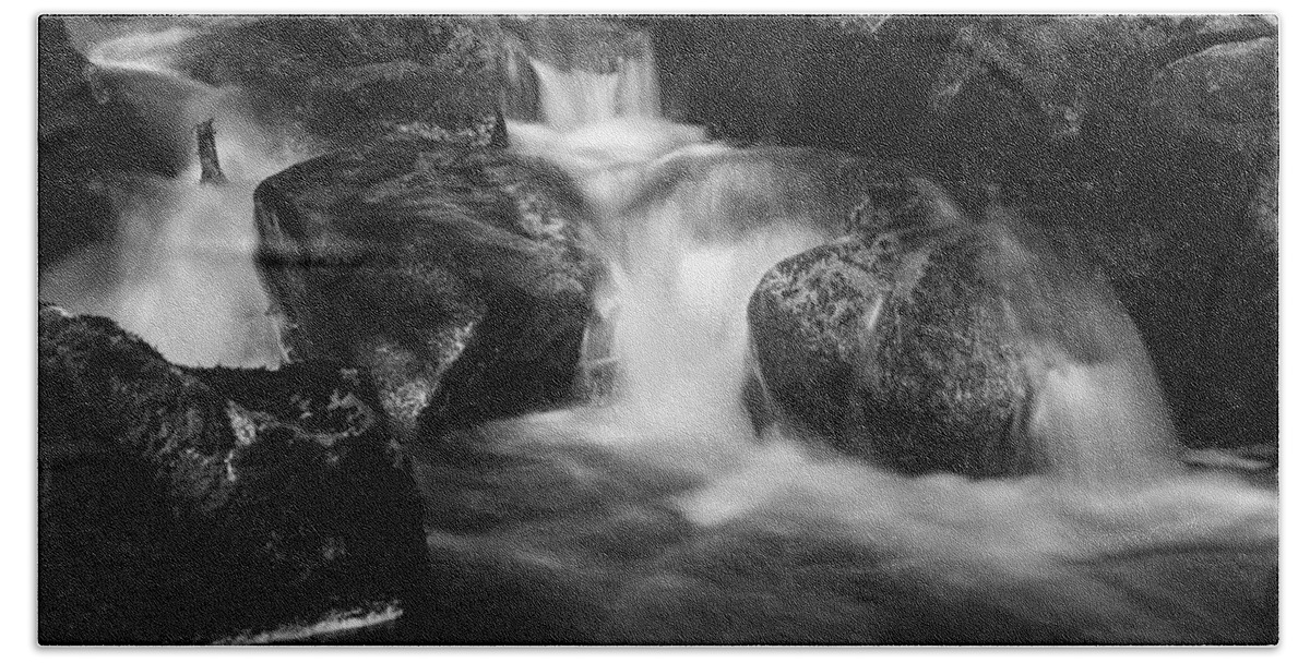 Water Bath Towel featuring the photograph Warme Bode, Harz - monochrome version by Andreas Levi