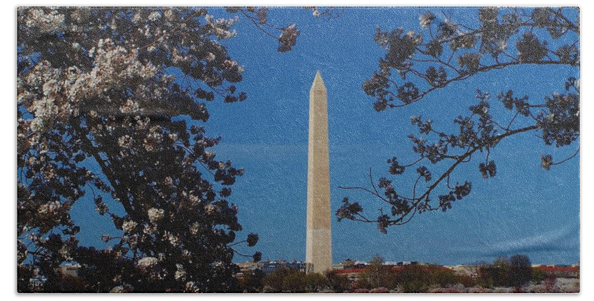 Monument Hand Towel featuring the photograph Washington Monument by Eileen Brymer