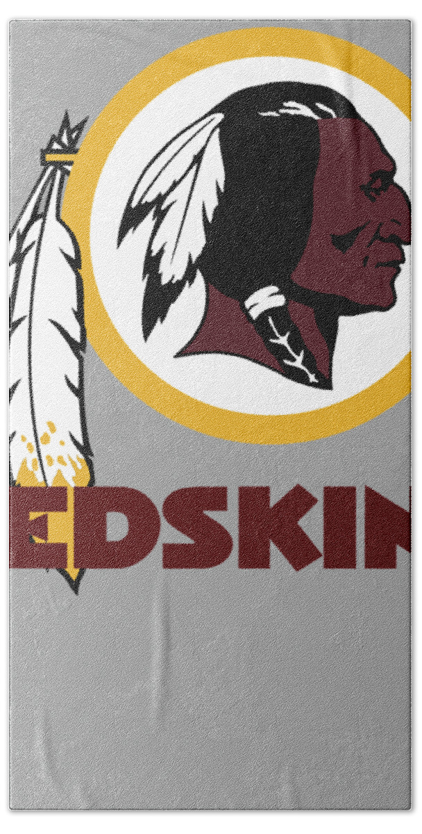 Washington Hand Towel featuring the mixed media Washington Redskins Translucent Steel by Movie Poster Prints