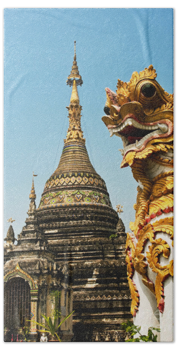 Architecture Hand Towel featuring the photograph Wat Chetawan - Thailand by Greg Vaughn - Printscapes