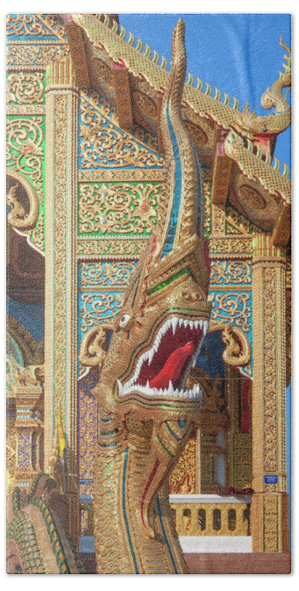 Scenic Bath Towel featuring the photograph Wat Si Lom Phra Wihan Naga DTHCM1010 by Gerry Gantt