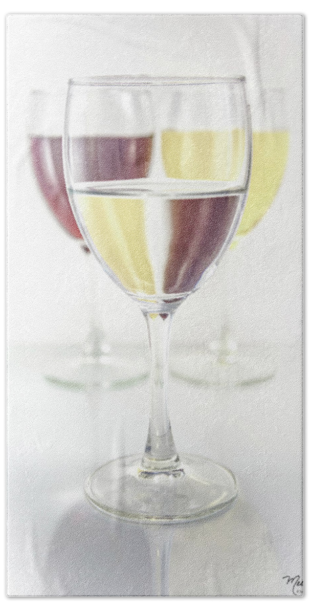  Bath Towel featuring the photograph Water Into Wine - with logo by Melissa Lipton