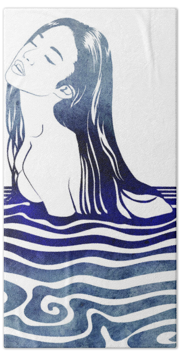 Beauty Bath Towel featuring the mixed media Water Nymph VIII by Stevyn Llewellyn