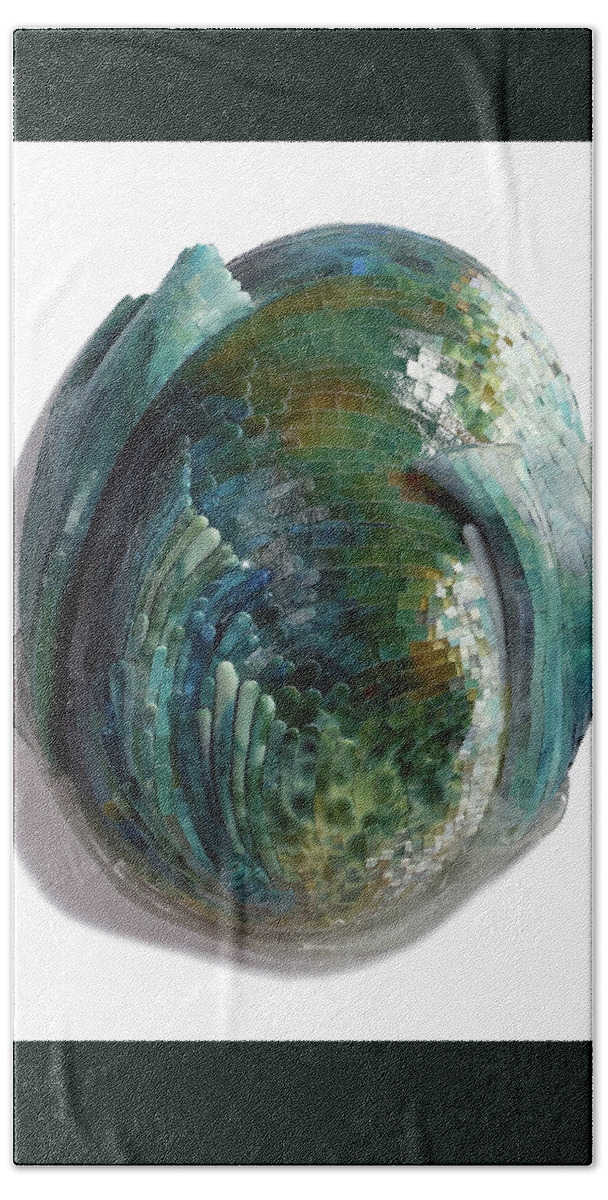Mosaic Bath Towel featuring the glass art Water Ring II by Mia Tavonatti