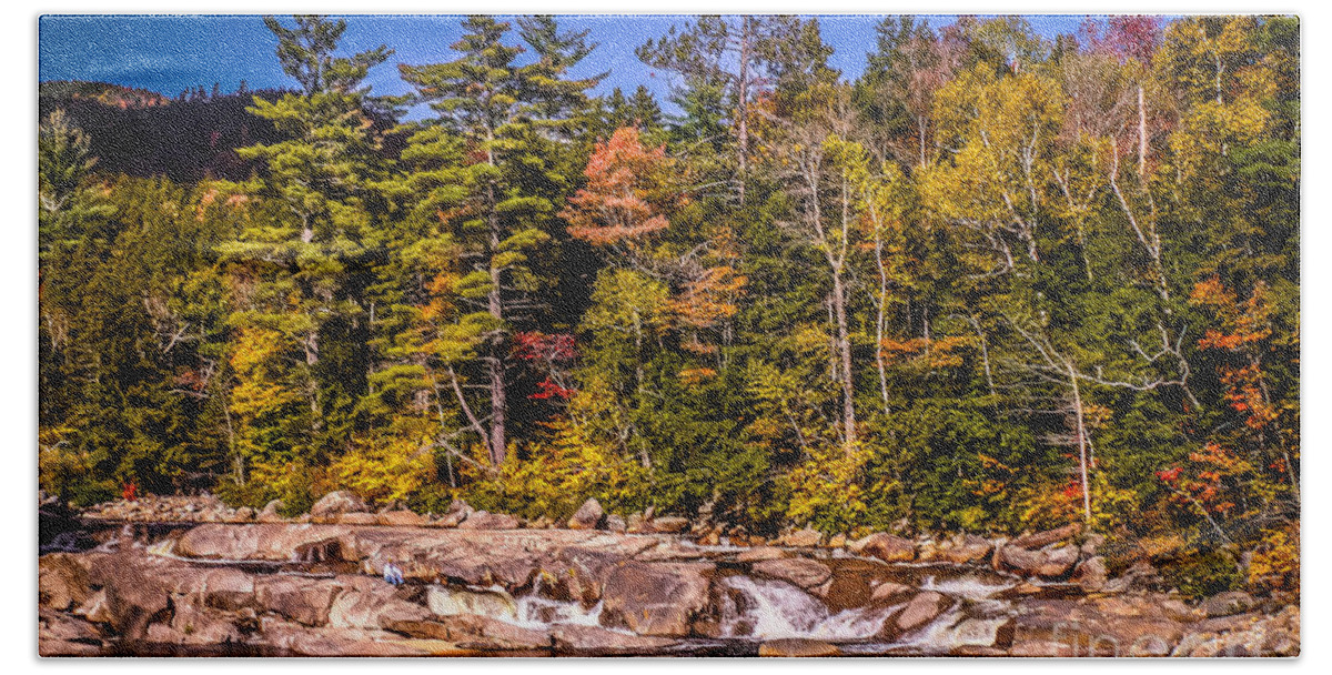Autumn Bath Towel featuring the photograph Water stream in the White Mountains by Claudia M Photography