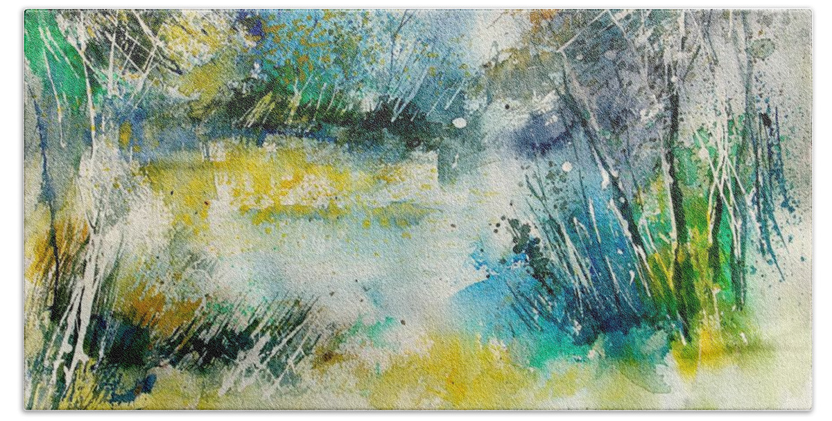 Water Hand Towel featuring the painting Watercolor 906020 by Pol Ledent
