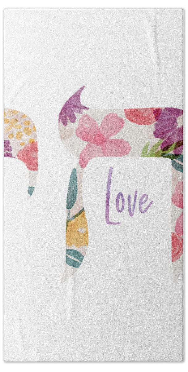 Chai Bath Towel featuring the mixed media Watercolor Floral Chai Love- Art by Linda Woods by Linda Woods