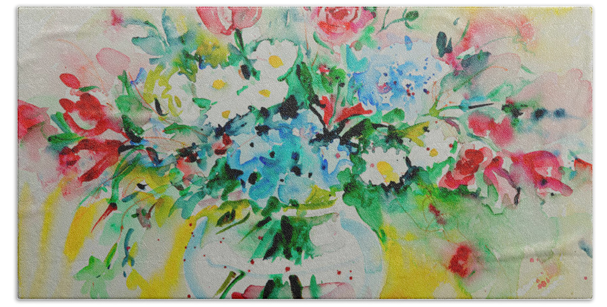 Flowers Bath Towel featuring the painting Watercolor Series 204 by Ingrid Dohm