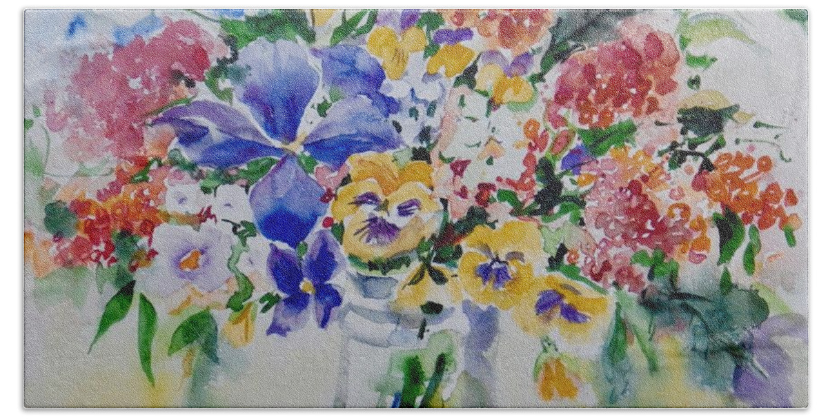 Flowers Bath Towel featuring the painting Watercolor Series 209 by Ingrid Dohm