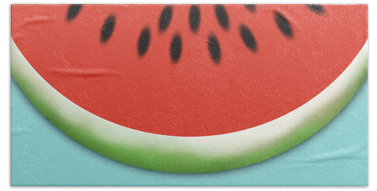 Minimalism Hand Towel featuring the digital art Watermelon Slice by Jason Freedman