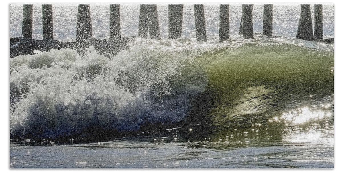 Beach Hand Towel featuring the photograph Wave#7 by WAZgriffin Digital