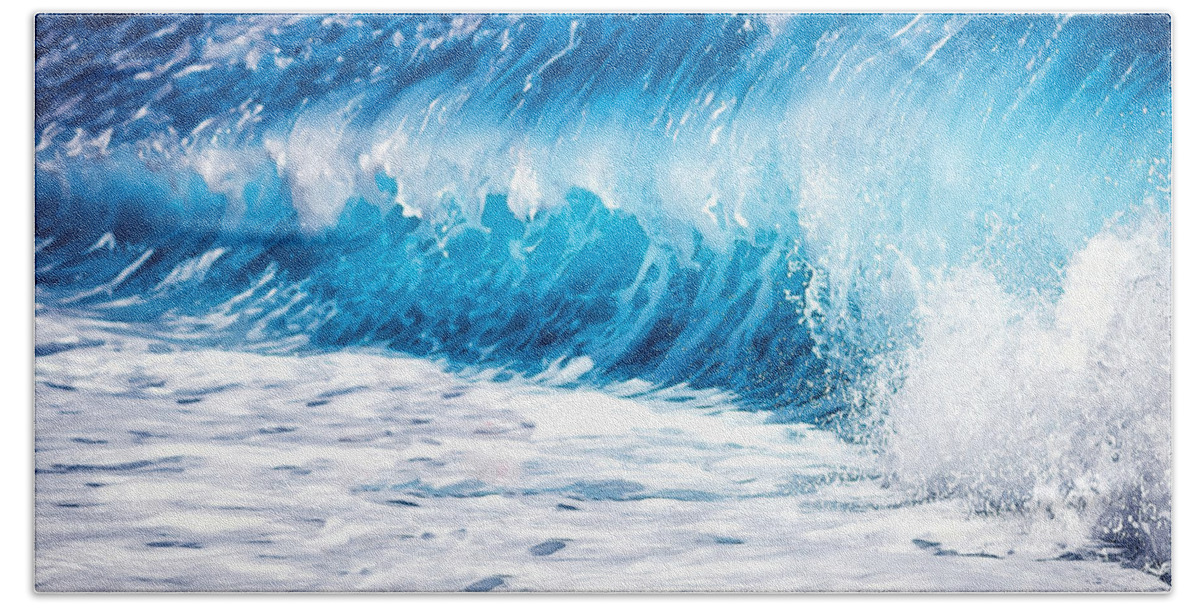 Ocean Bath Towel featuring the digital art Waves by Pennie McCracken