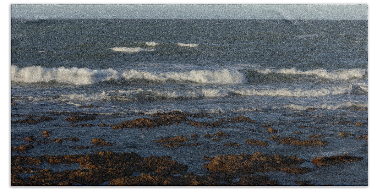 Waves Hand Towel featuring the photograph Waves rolling ashore by David Watkins