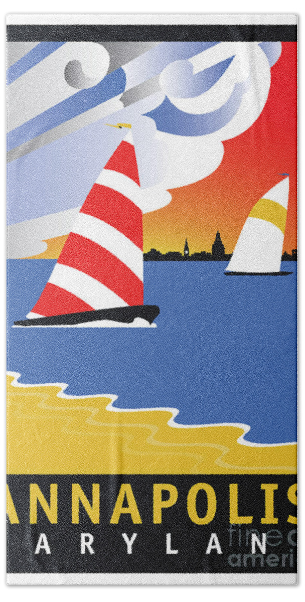 Sailing Hand Towel featuring the digital art Wednesday Afternoon by Joe Barsin