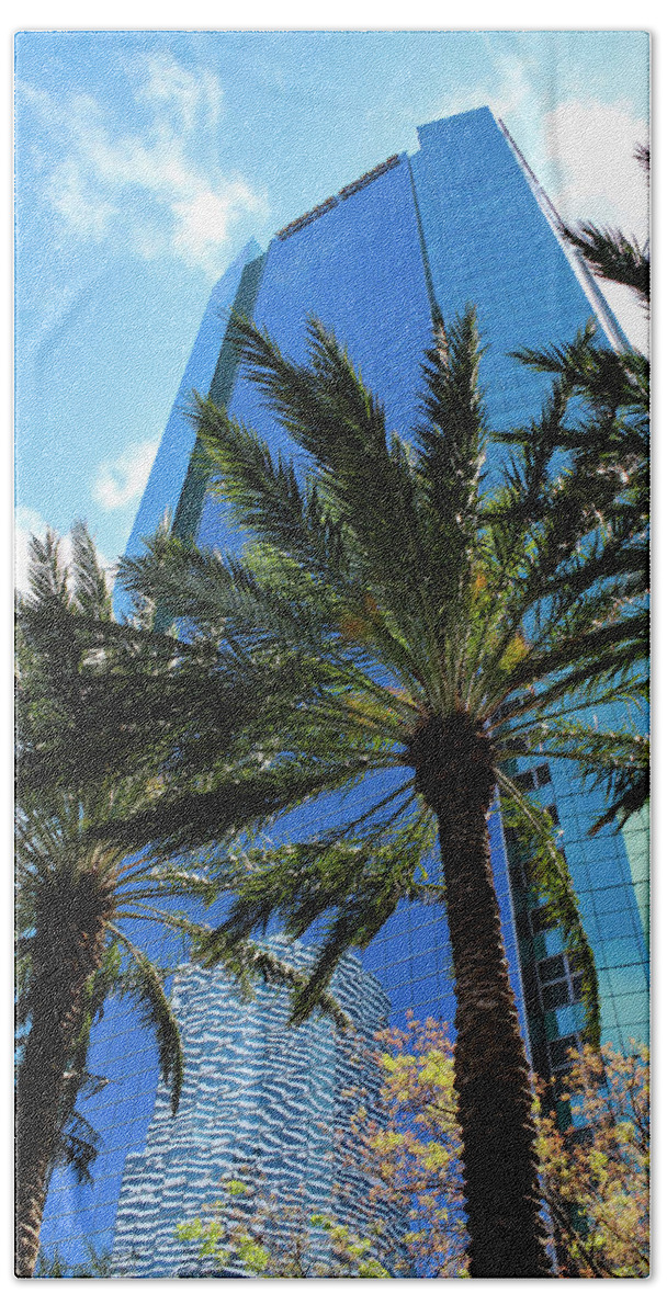 Florida Hand Towel featuring the photograph Wells Fargo Building, Miami by Roslyn Wilkins