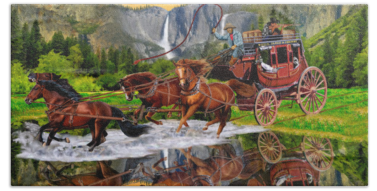 Wells Fargo Stagecoach Bath Towel by Glenn Holbrook - Fine Art America