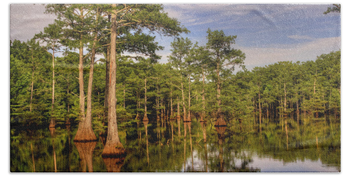 Swamp Bath Towel featuring the photograph West Monroe Bayou by Ester McGuire