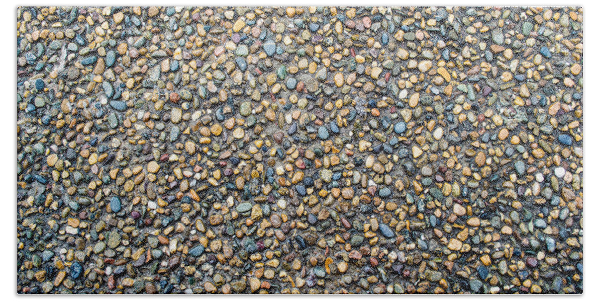 Abstract Hand Towel featuring the photograph Wet Beach Stones by John Williams