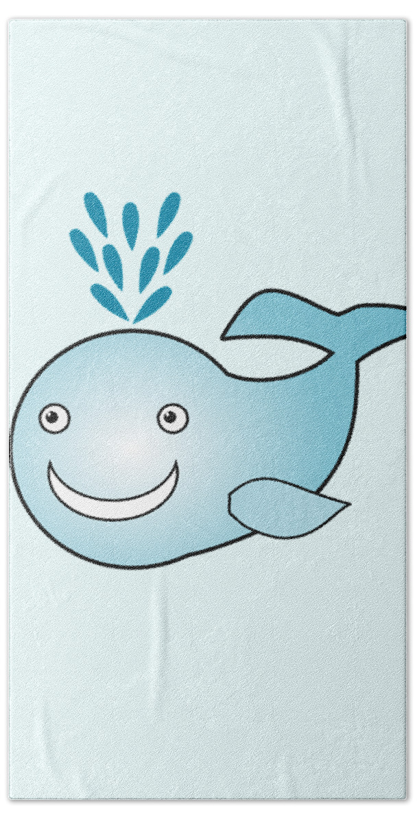 Whale Bath Towel featuring the digital art Whale - Animals - Art for Kids by Anastasiya Malakhova