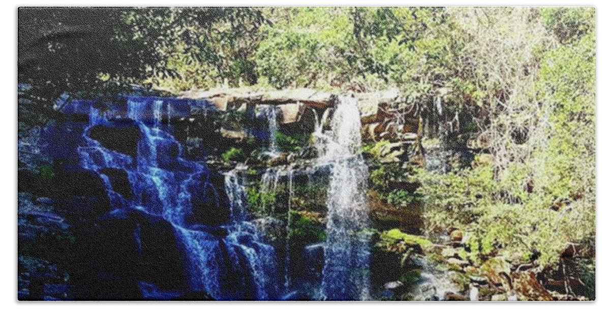 Scenery Hand Towel featuring the photograph What A Beautiful Waterfall Lay Beneath by CaESaR ZN