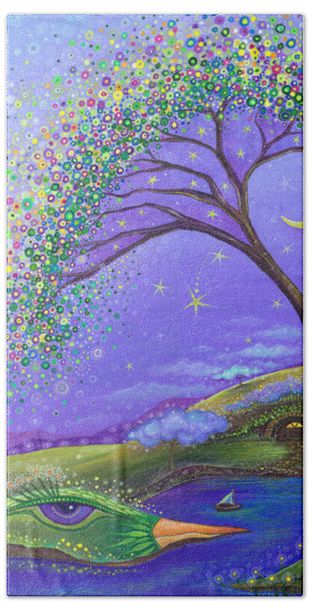 Dreamscape Hand Towel featuring the painting What a Wonderful World by Tanielle Childers
